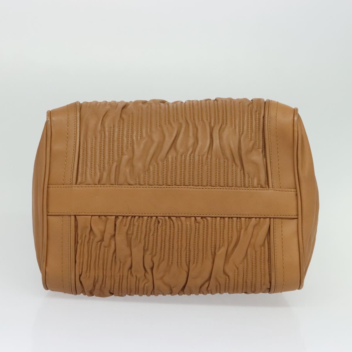 BALLY Hand Bag Leather Brown Gold Auth ti3209