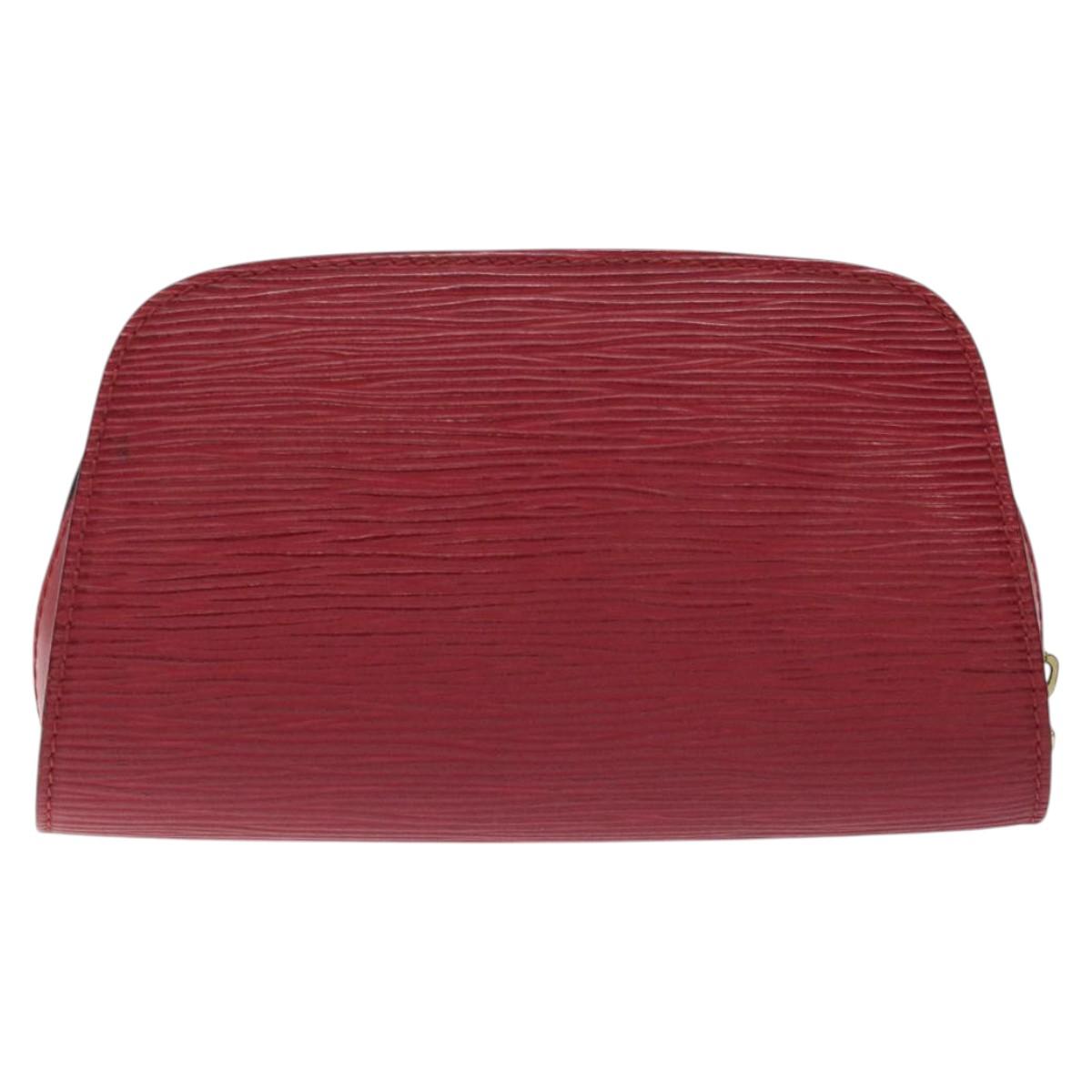 LOUIS VUITTON Epi Dauphine PM Pouch Castilian Red M48447 LV Auth ti3225