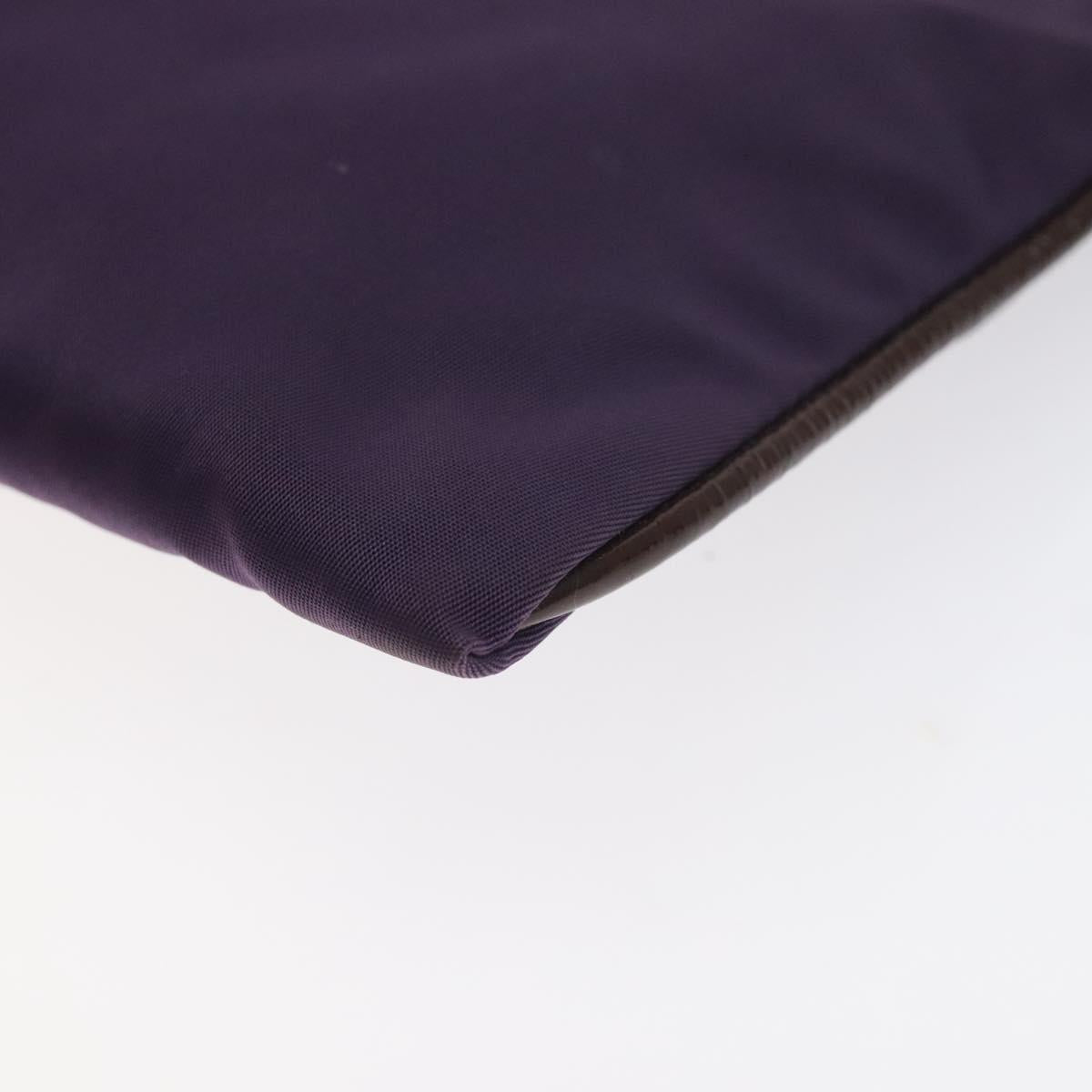 PRADA Pouch Nylon Purple Gold Auth ti3227