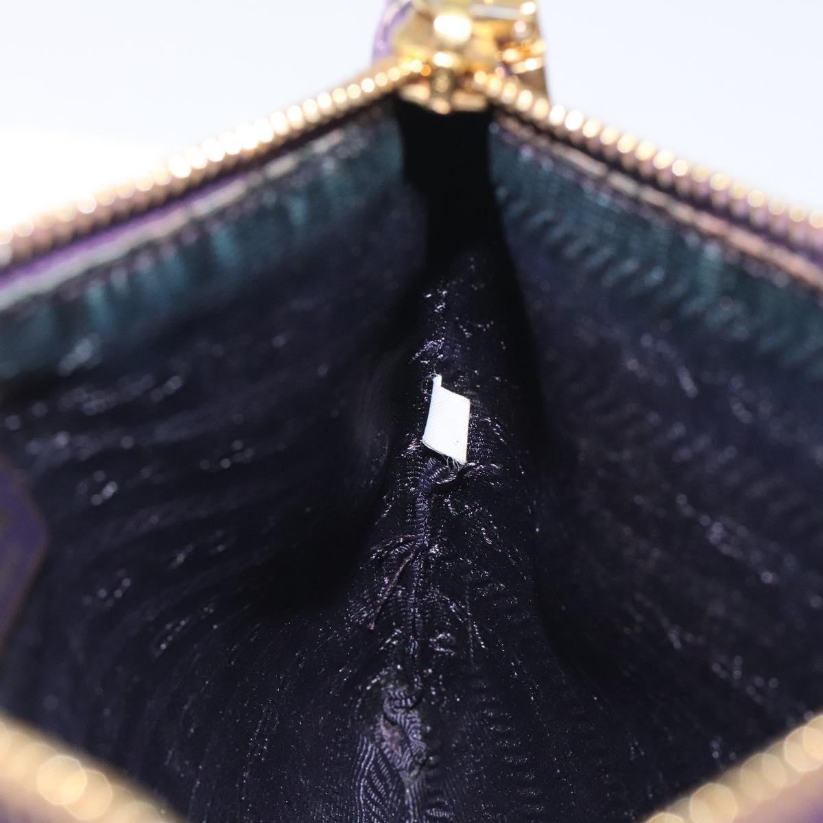 PRADA Pouch Nylon Purple Gold Auth ti3227