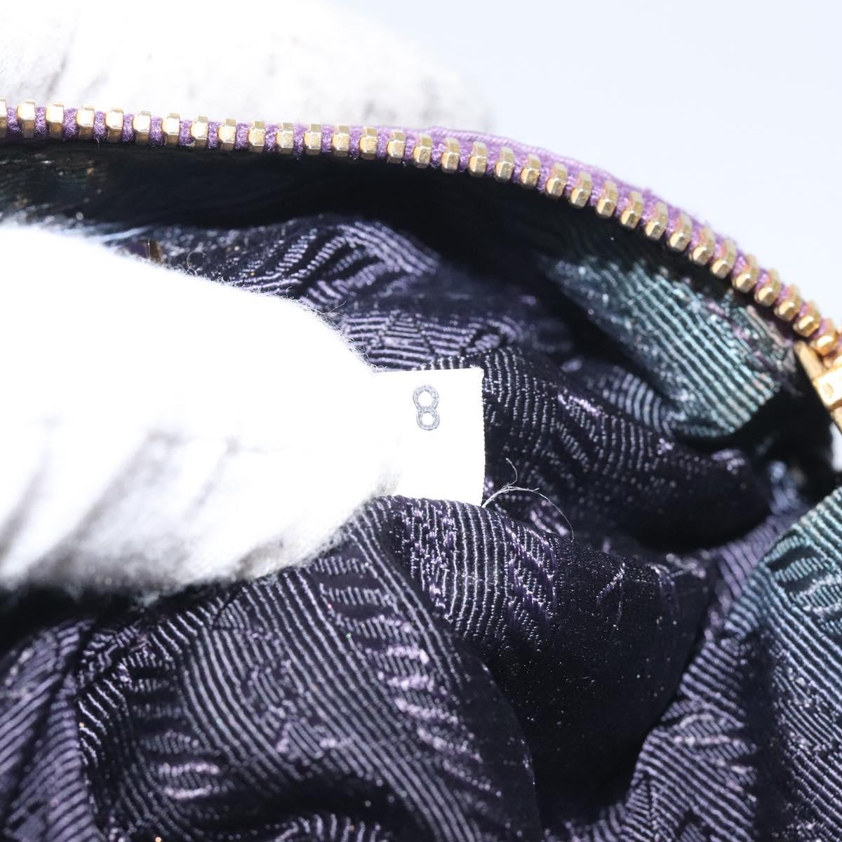 PRADA Pouch Nylon Purple Gold Auth ti3227