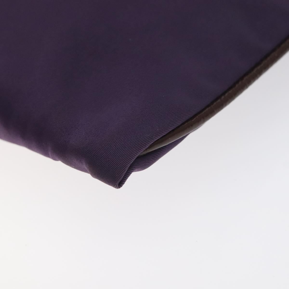 PRADA Pouch Nylon Purple Gold Auth ti3227