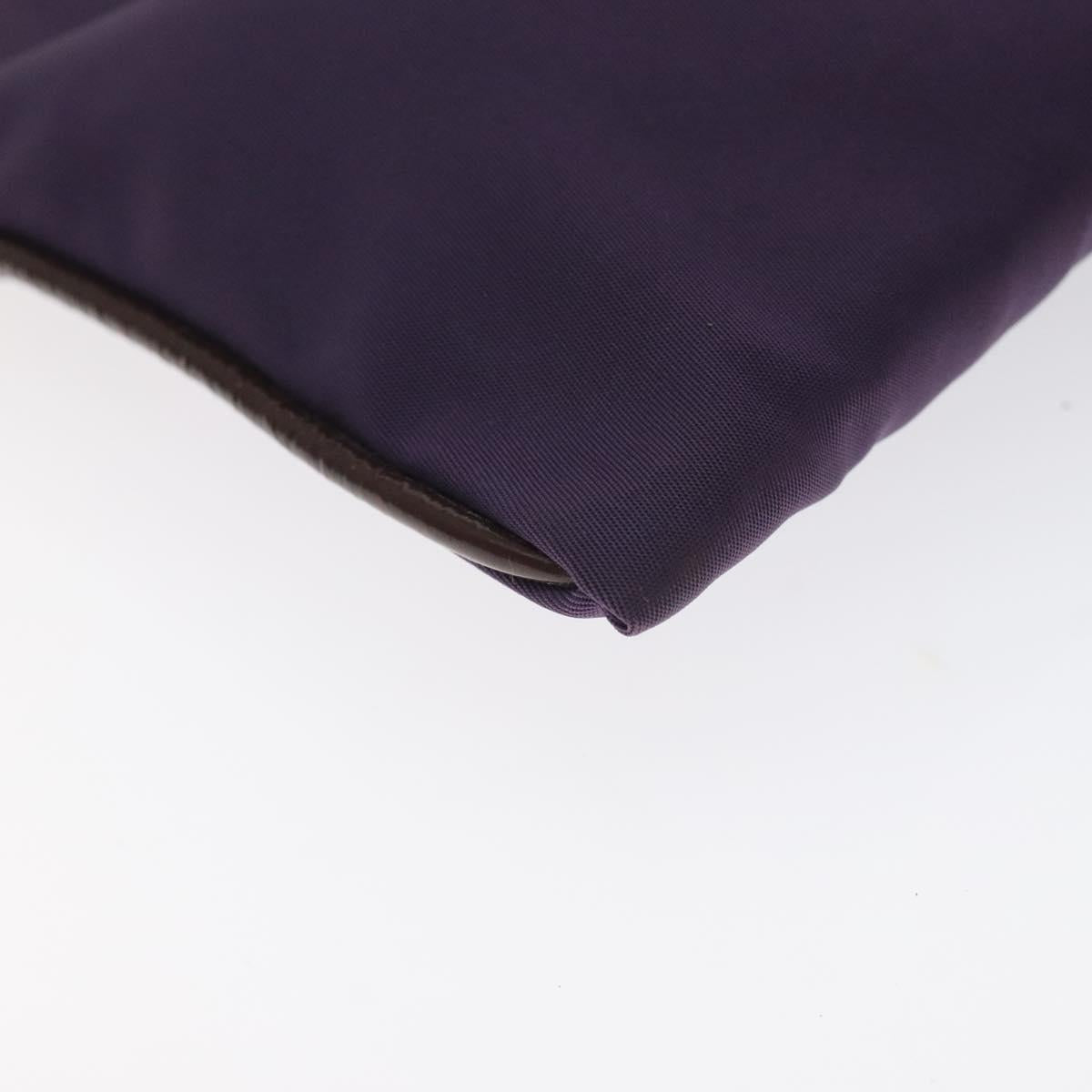 PRADA Pouch Nylon Purple Gold Auth ti3227