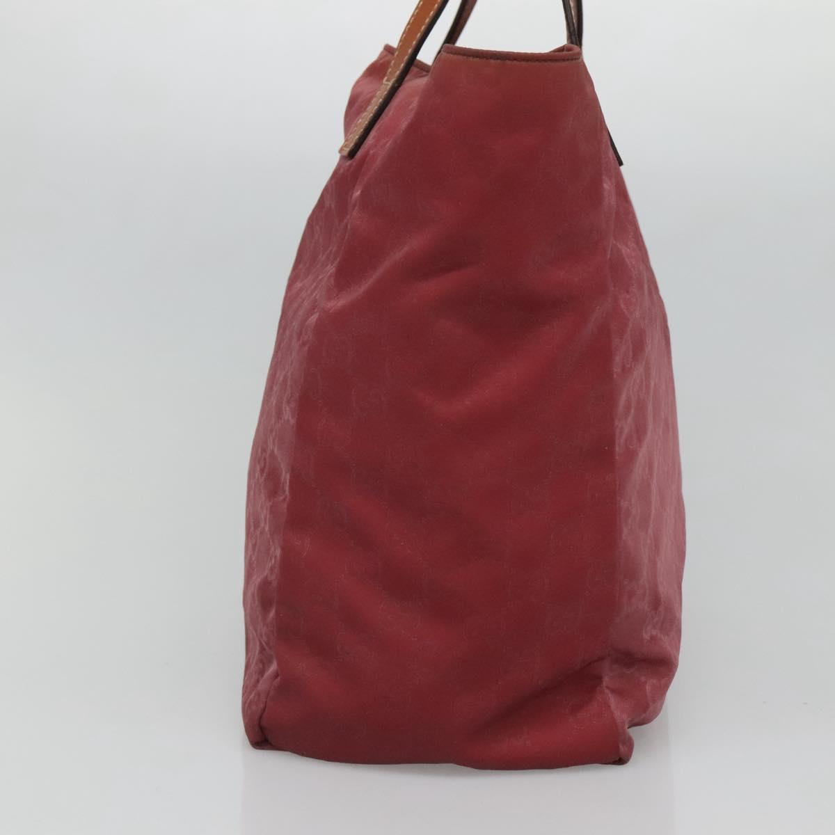 GUCCI GG Canvas Tote Bag Nylon Pink Silver 282439 Auth ti3238
