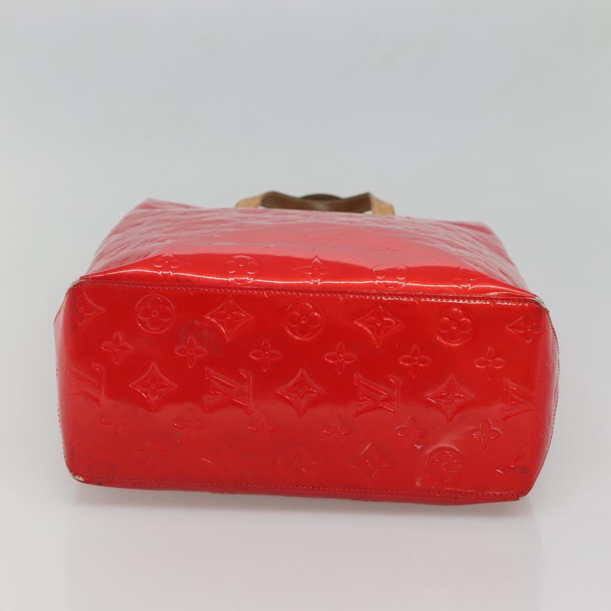 LOUIS VUITTON Monogram Vernis Reade MM Hand Bag Red Rouge M91086 LV Auth ti3239