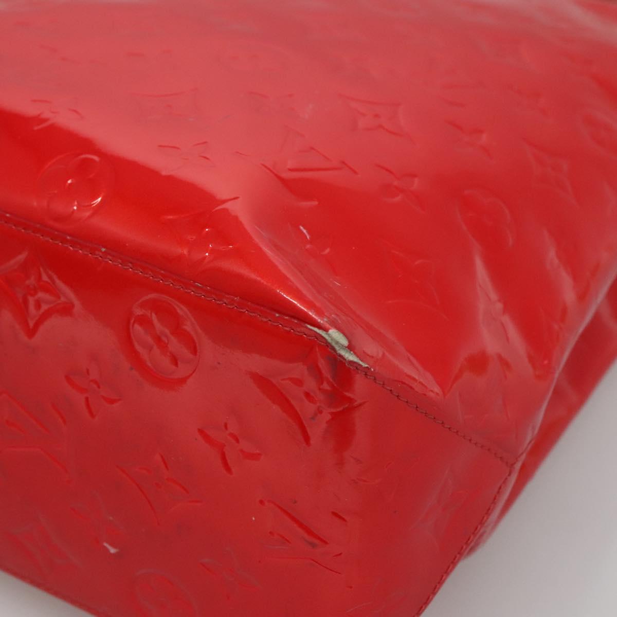 LOUIS VUITTON Monogram Vernis Reade MM Hand Bag Red Rouge M91086 LV Auth ti3239