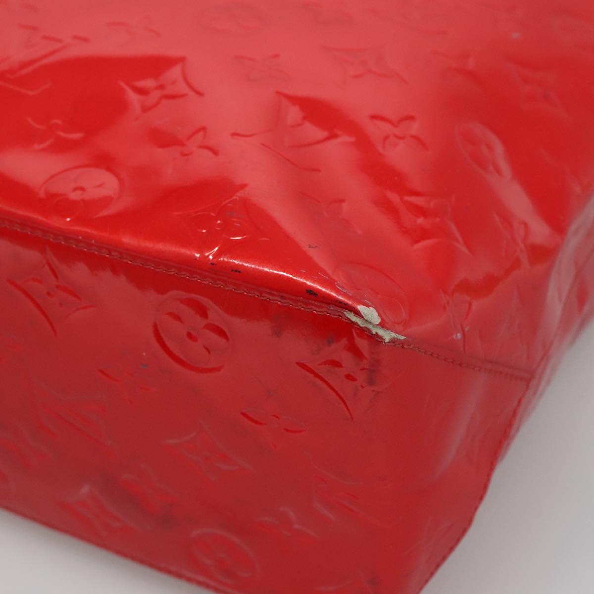 LOUIS VUITTON Monogram Vernis Reade MM Hand Bag Red Rouge M91086 LV Auth ti3239