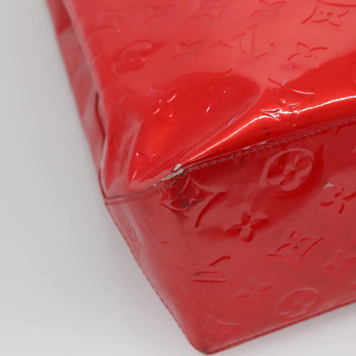 LOUIS VUITTON Monogram Vernis Reade MM Hand Bag Red Rouge M91086 LV Auth ti3239