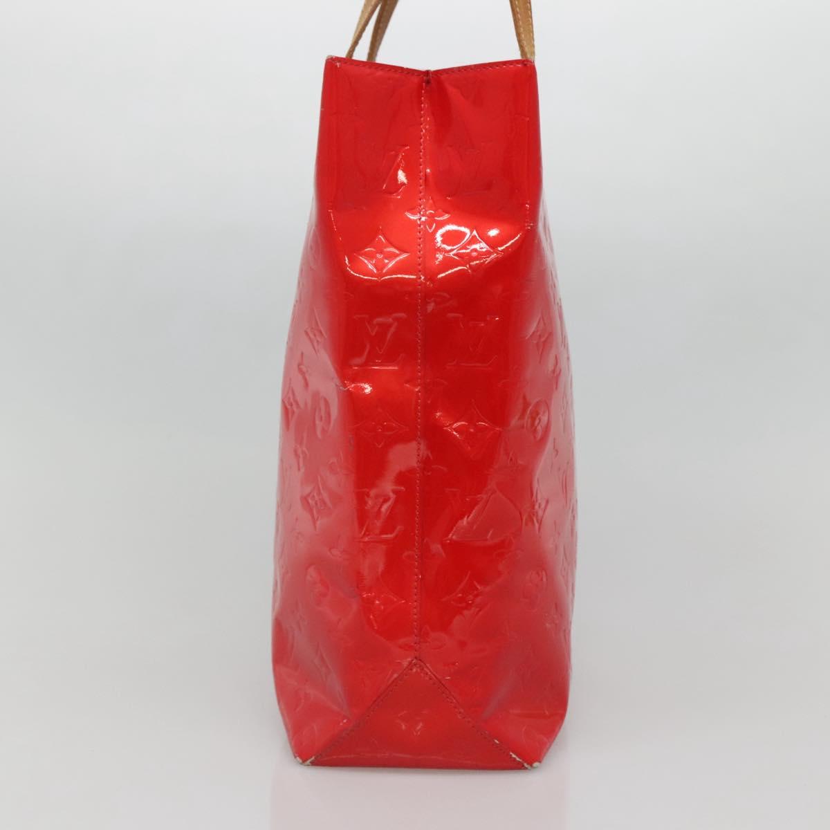 LOUIS VUITTON Monogram Vernis Reade MM Hand Bag Red Rouge M91086 LV Auth ti3239