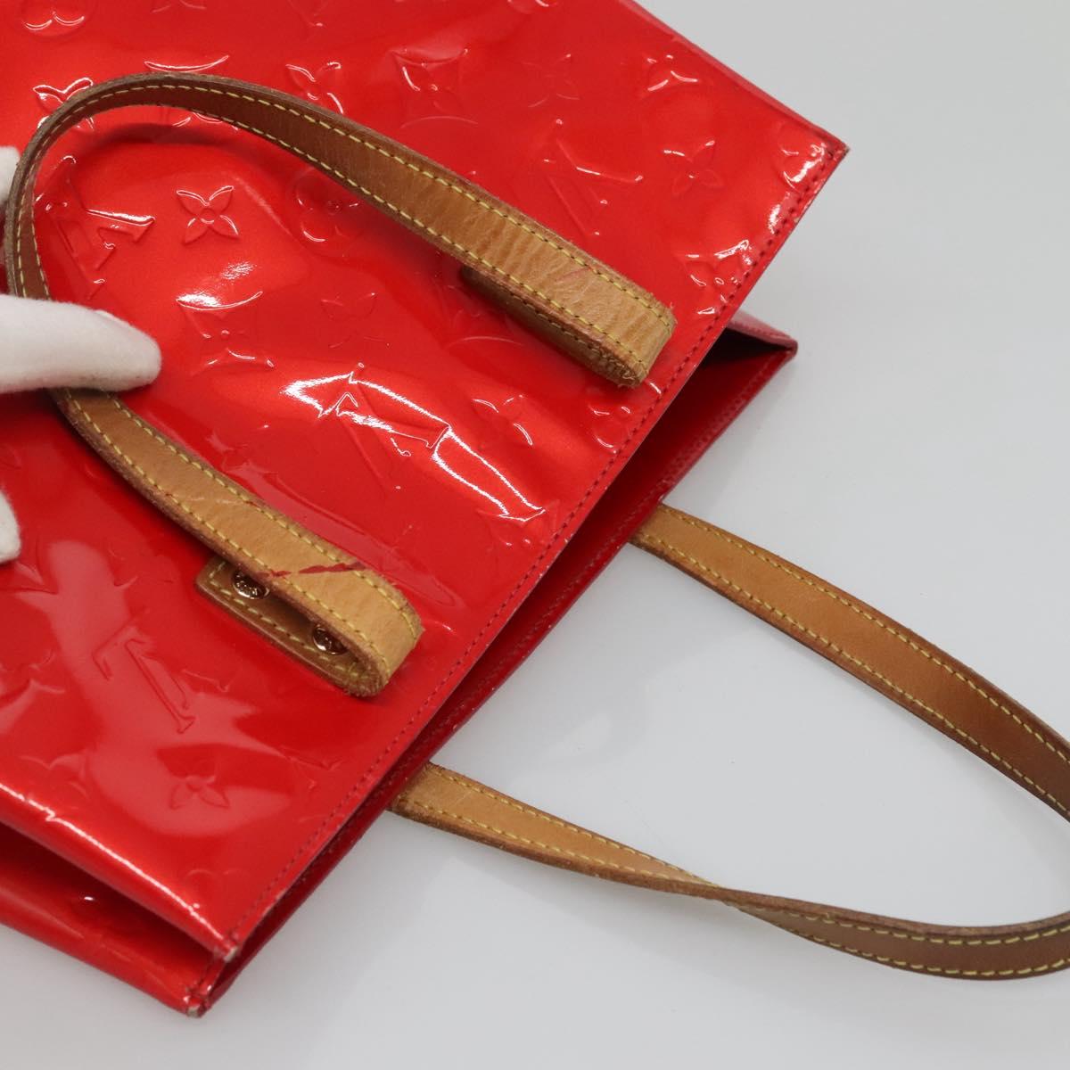 LOUIS VUITTON Monogram Vernis Reade MM Hand Bag Red Rouge M91086 LV Auth ti3239