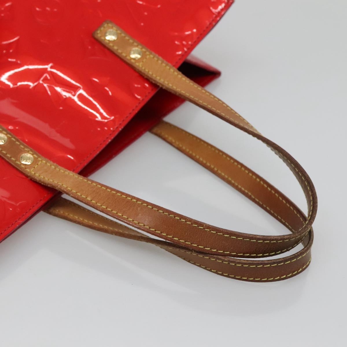 LOUIS VUITTON Monogram Vernis Reade MM Hand Bag Red Rouge M91086 LV Auth ti3239