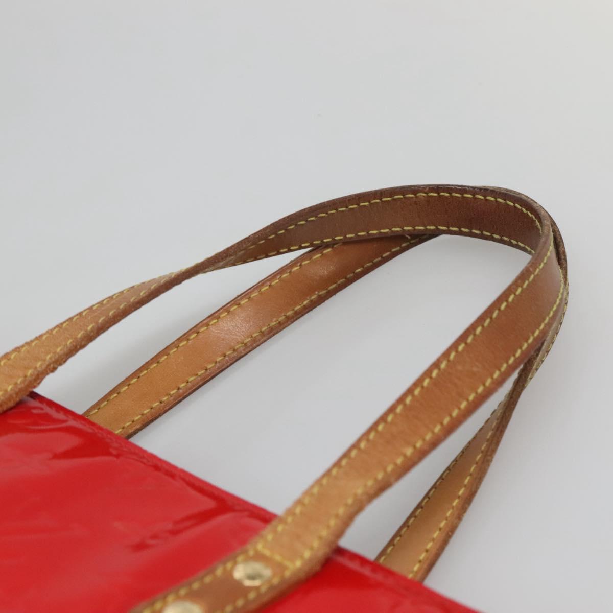 LOUIS VUITTON Monogram Vernis Reade MM Hand Bag Red Rouge M91086 LV Auth ti3239