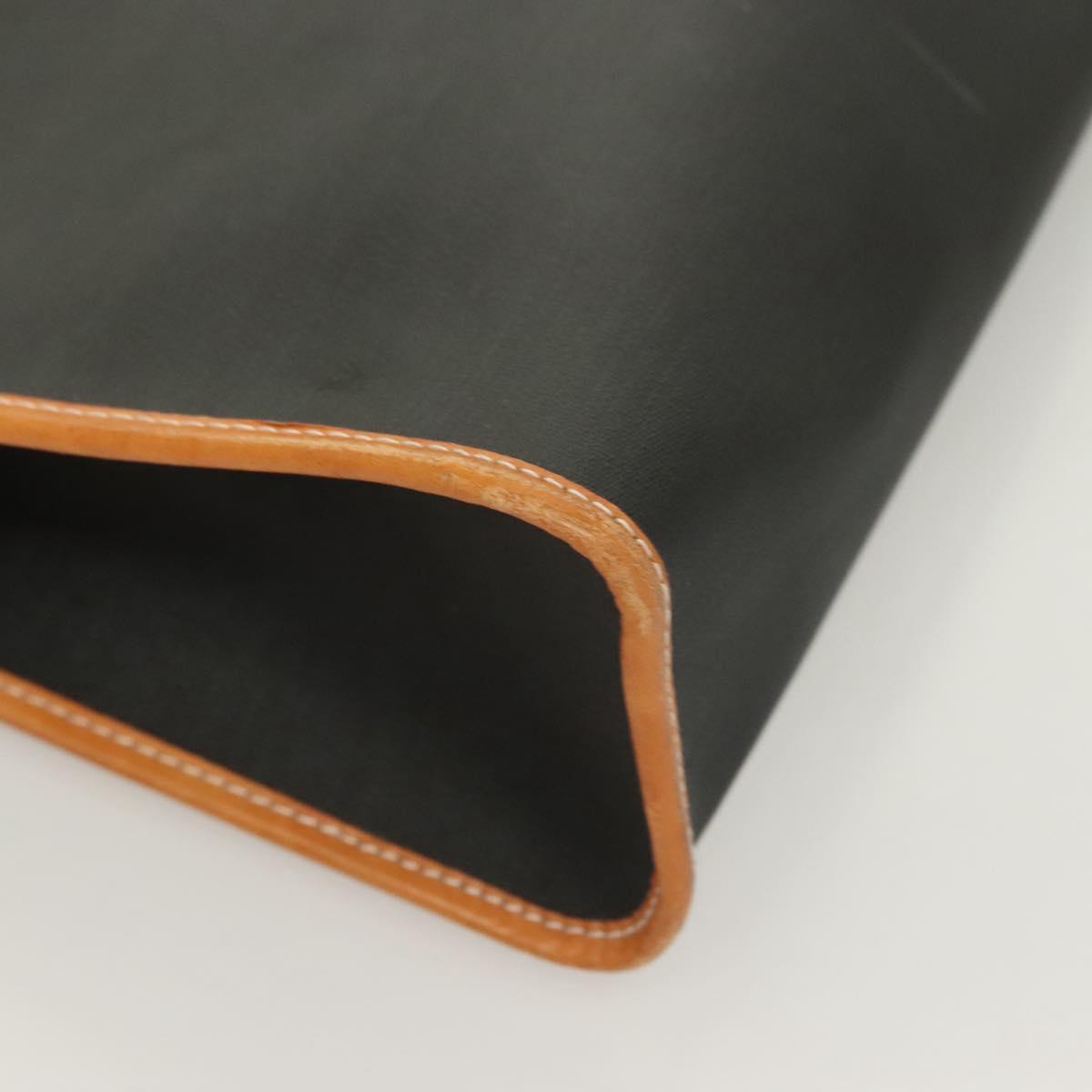 Christian Dior Clutch Bag PVC Black Gold Auth ti3240