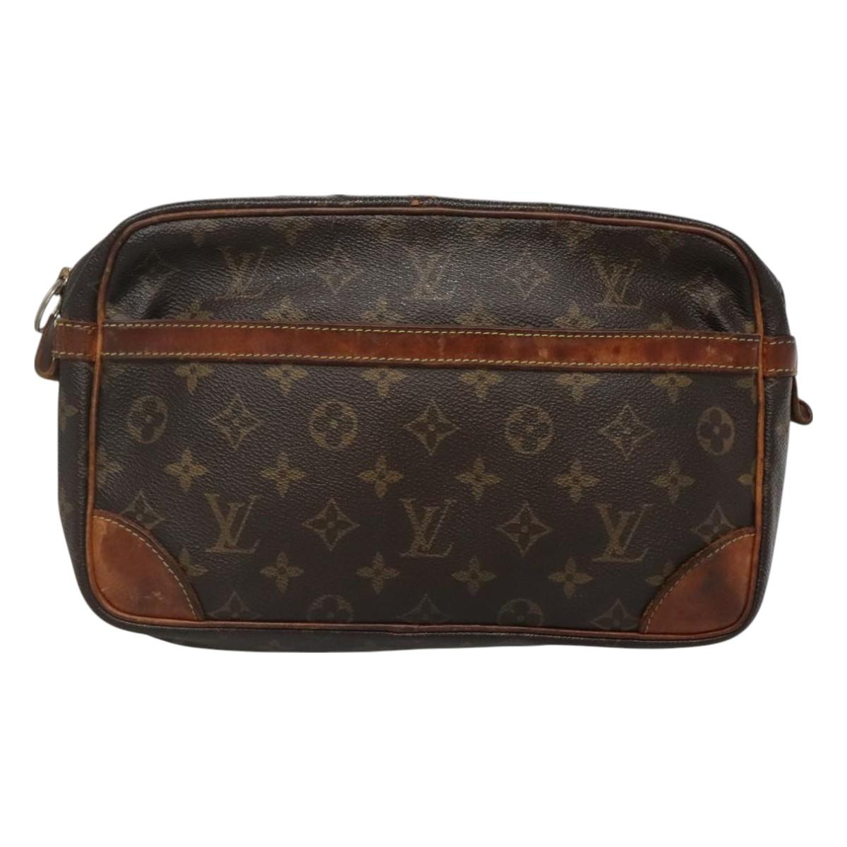 LOUIS VUITTON Monogram Compiegne 28 Clutch Bag M51845 LV Auth ti3246