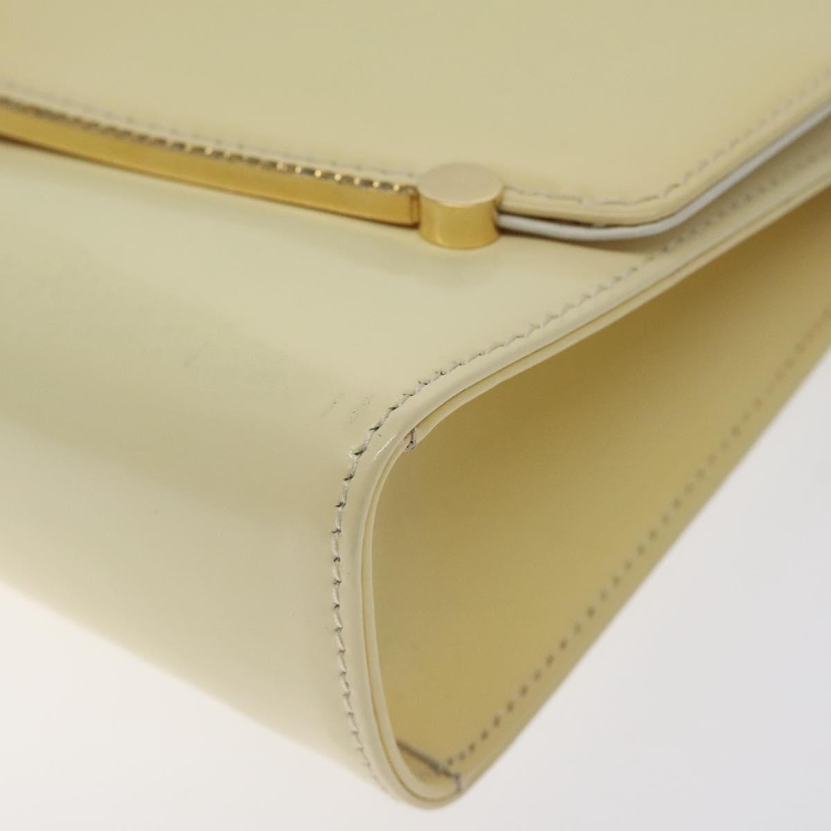 BALLY Chain Shoulder Bag Patent Leather Yellow Gold Auth ti3256