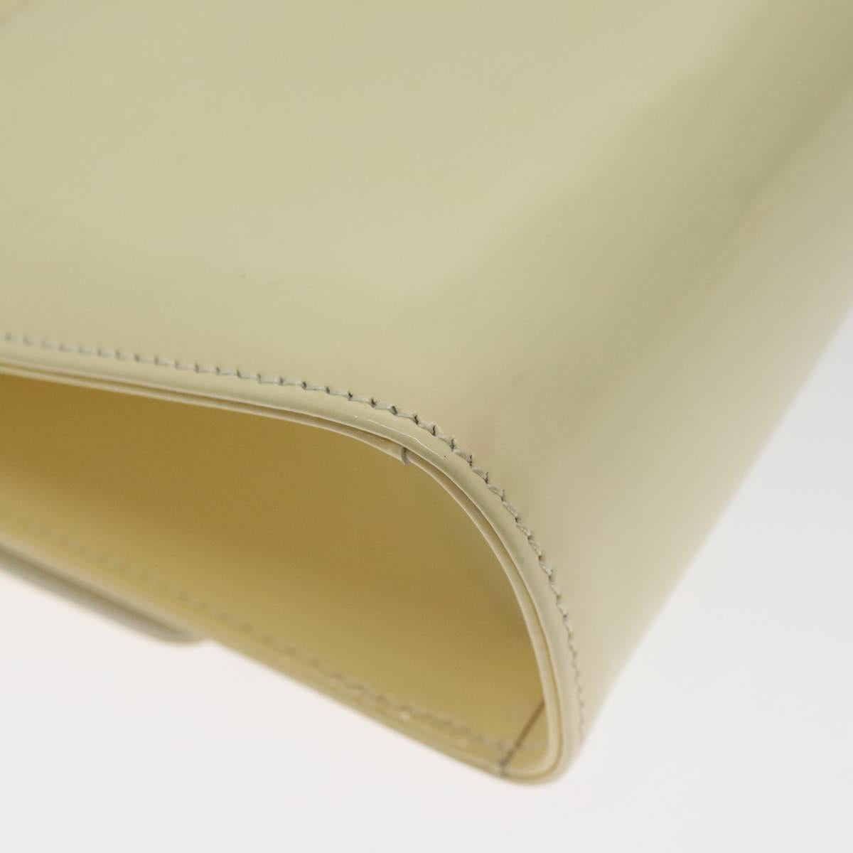 BALLY Chain Shoulder Bag Patent Leather Yellow Gold Auth ti3256