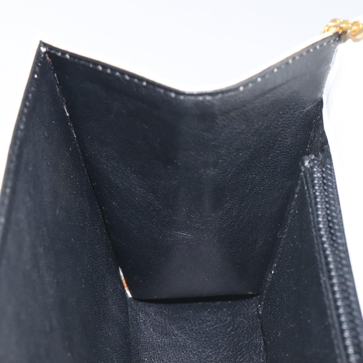 BALLY Chain Shoulder Bag Patent Leather Yellow Gold Auth ti3256