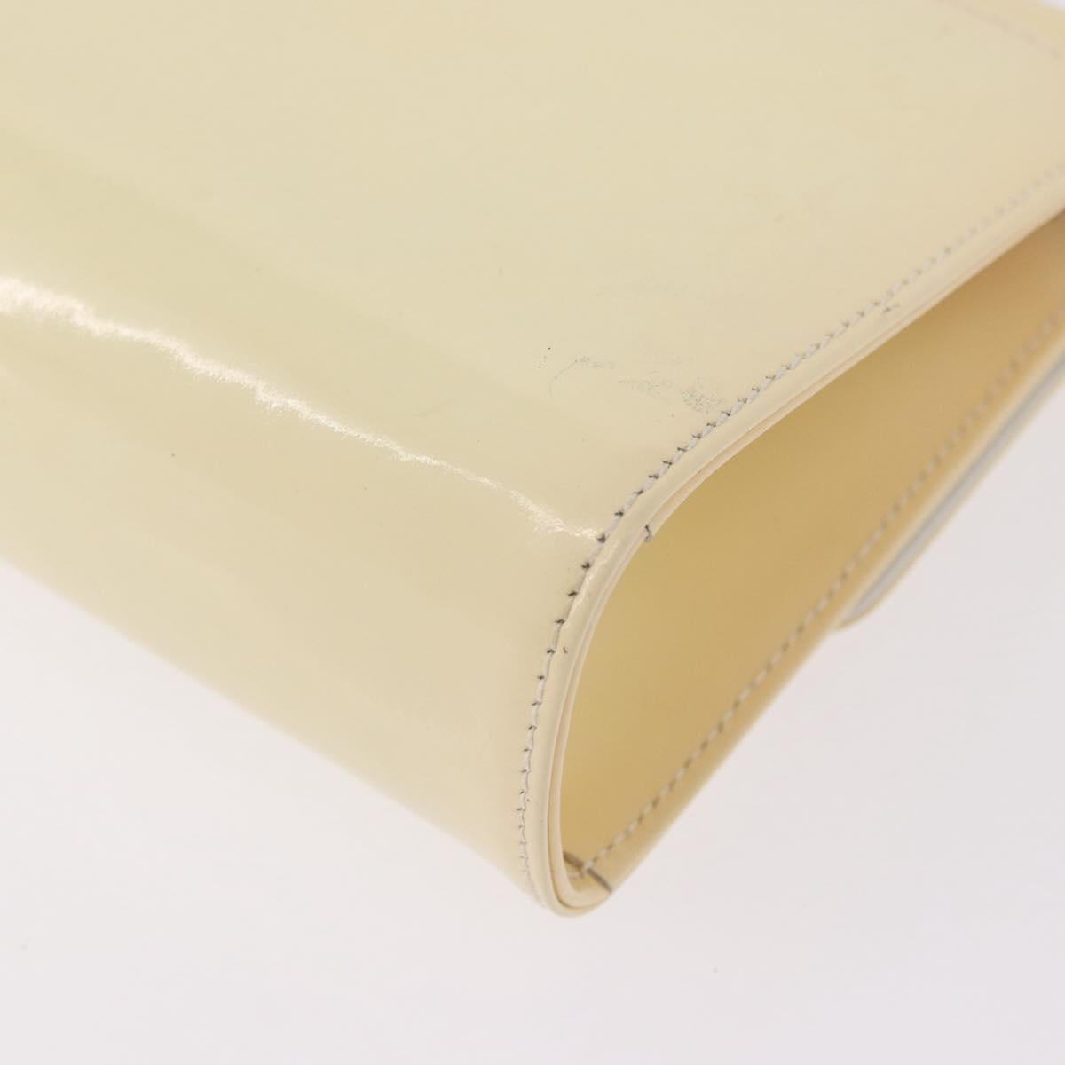 BALLY Chain Shoulder Bag Patent Leather Yellow Gold Auth ti3256