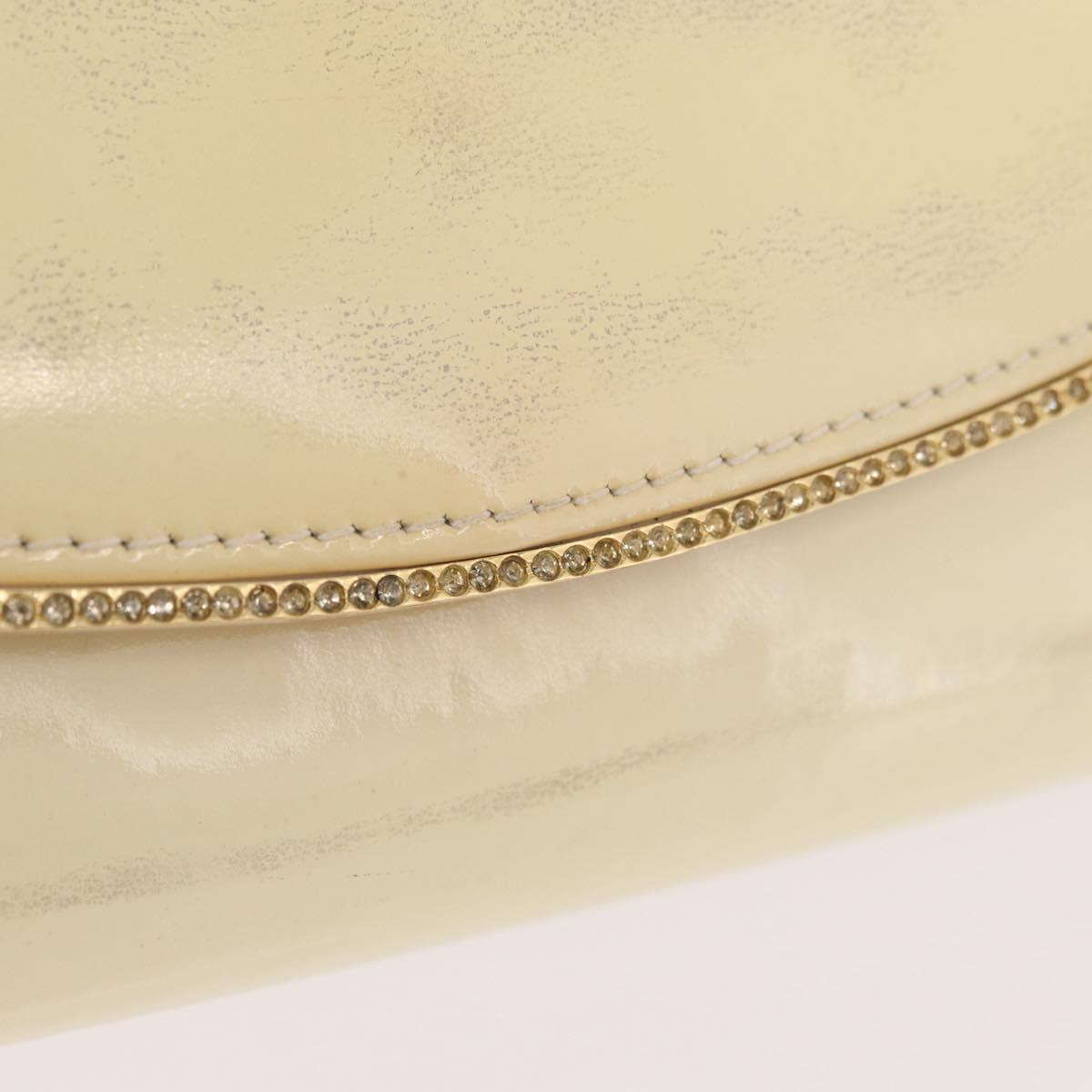BALLY Chain Shoulder Bag Patent Leather Yellow Gold Auth ti3256