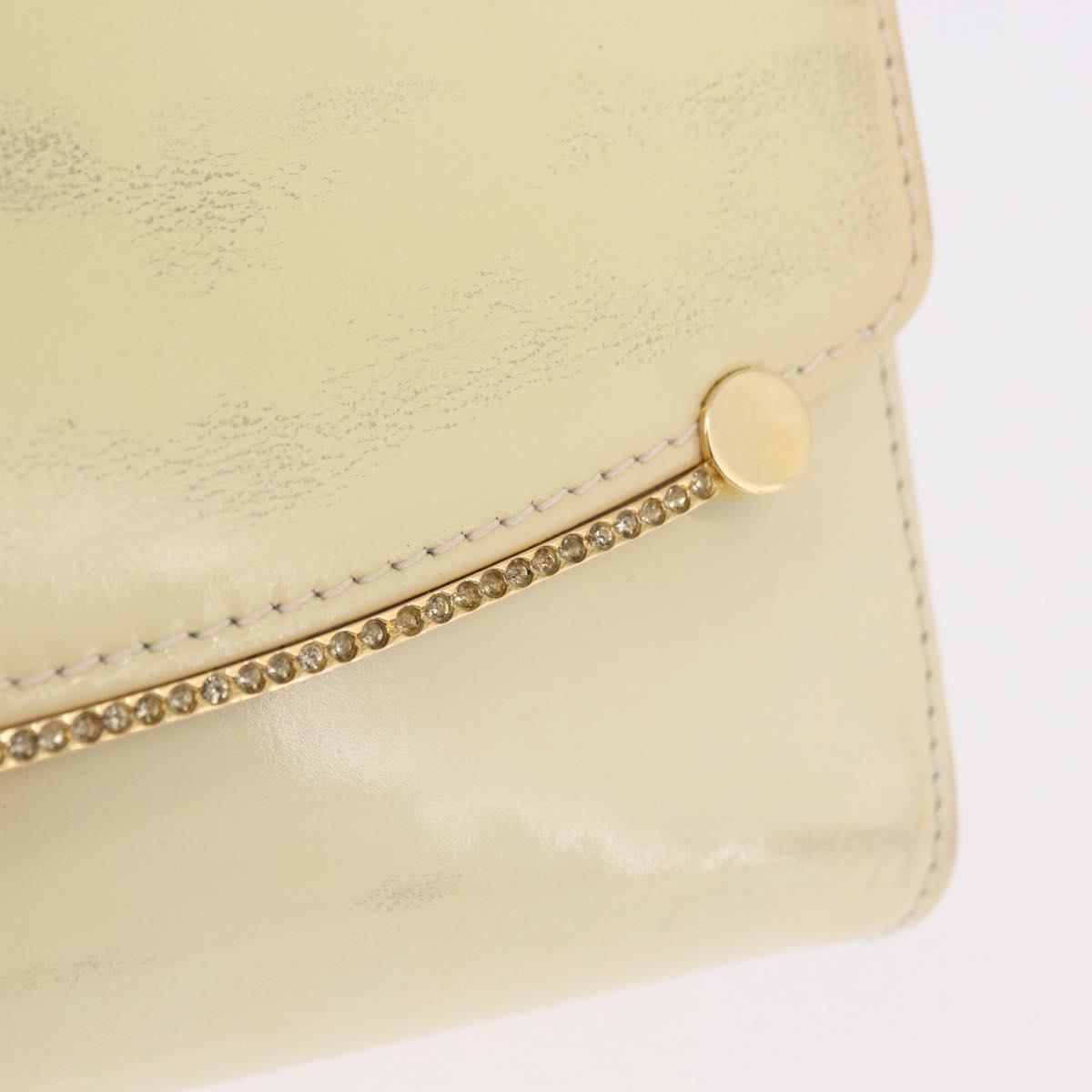 BALLY Chain Shoulder Bag Patent Leather Yellow Gold Auth ti3256