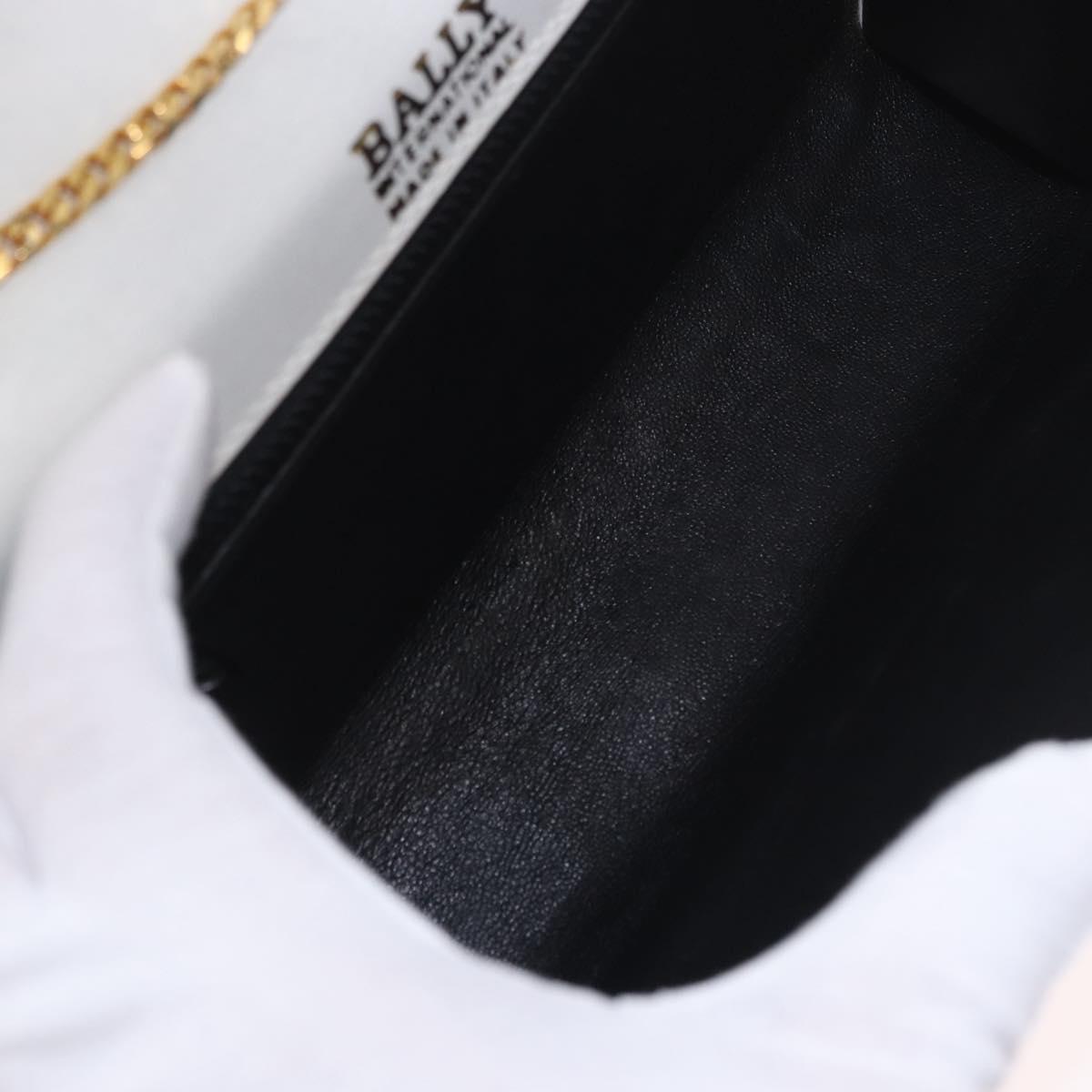 BALLY Chain Shoulder Bag Patent Leather Yellow Gold Auth ti3256