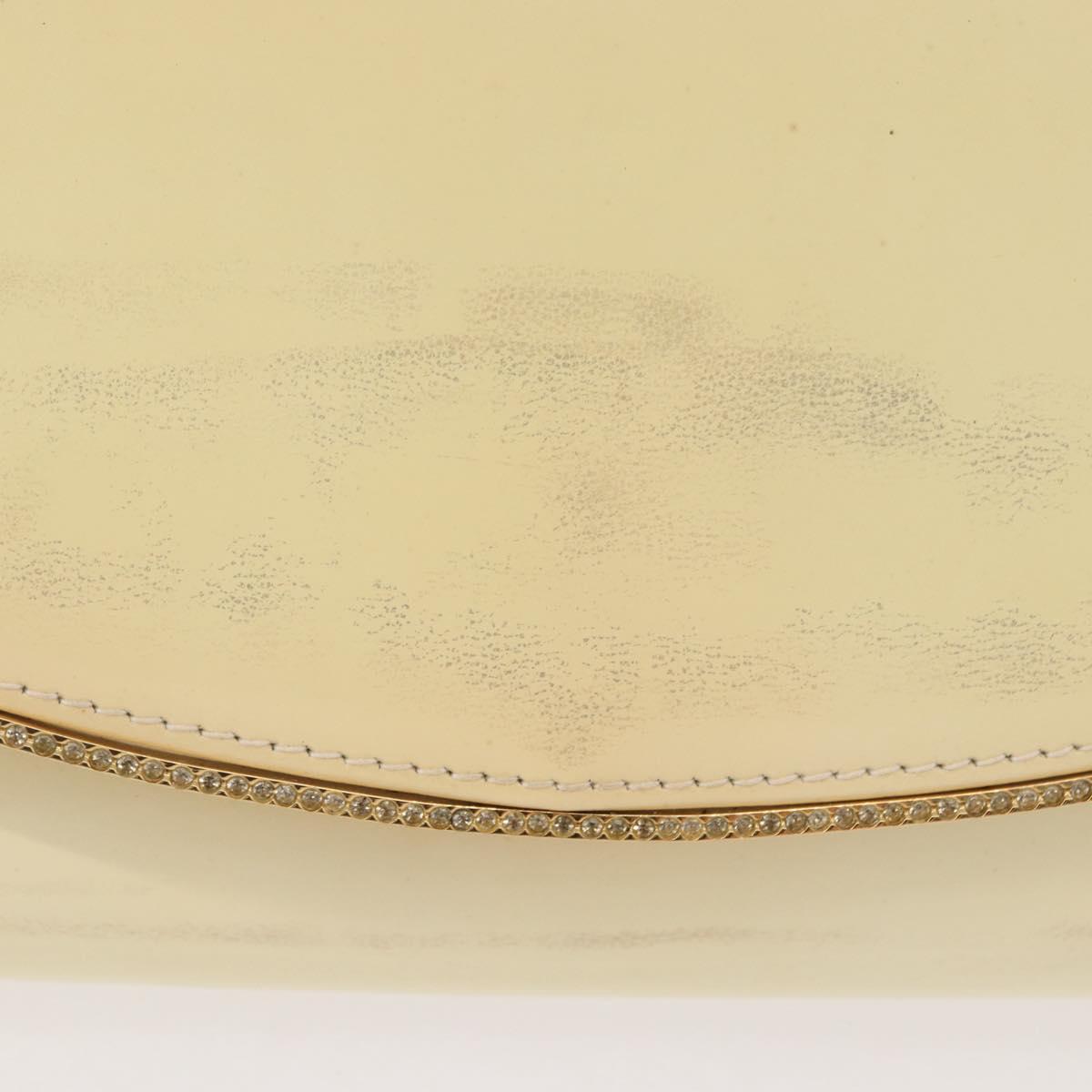 BALLY Chain Shoulder Bag Patent Leather Yellow Gold Auth ti3256