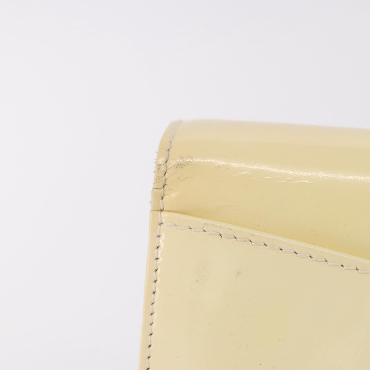 BALLY Chain Shoulder Bag Patent Leather Yellow Gold Auth ti3256