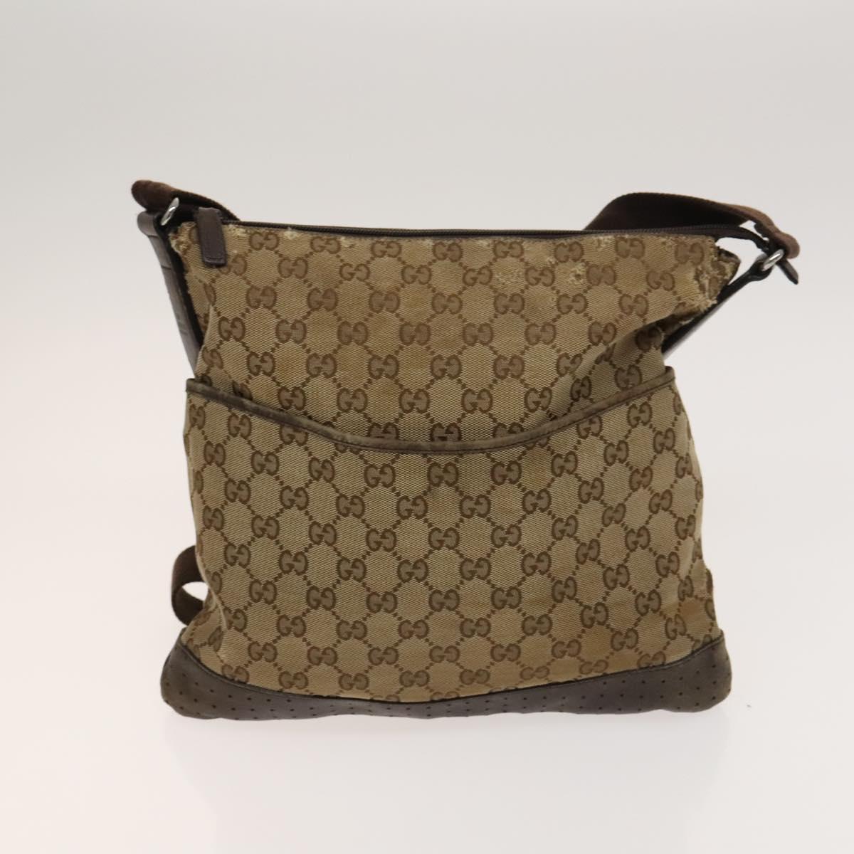 GUCCI GG Canvas Shoulder Bag 3Set Beige Navy Brown Auth ti3267