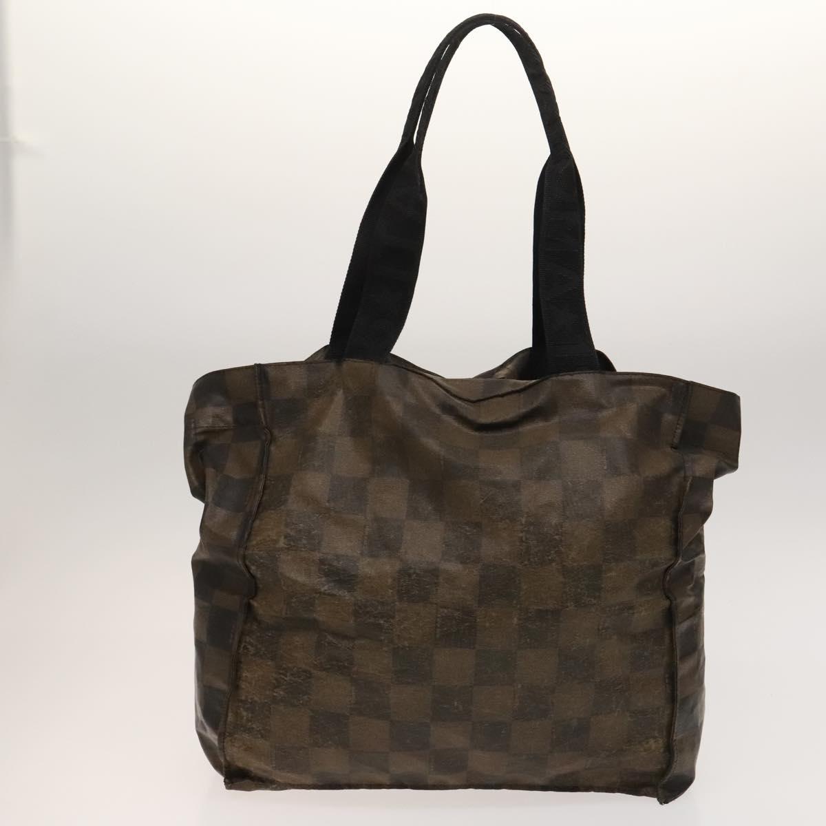 BALLY Fendi Hand Bag PVC Enamel 3Set Black Brown Auth ti3268