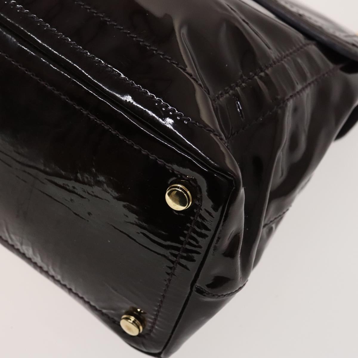 BALLY Fendi Hand Bag PVC Enamel 3Set Black Brown Auth ti3268