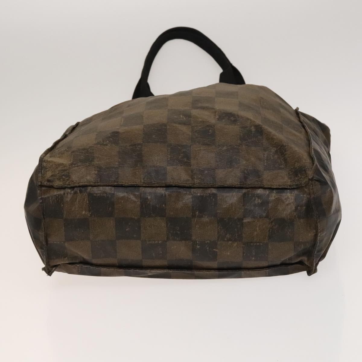 BALLY Fendi Hand Bag PVC Enamel 3Set Black Brown Auth ti3268