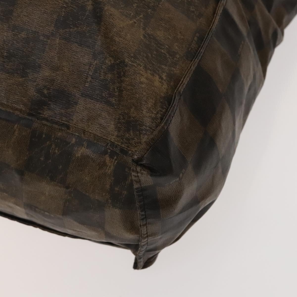 BALLY Fendi Hand Bag PVC Enamel 3Set Black Brown Auth ti3268