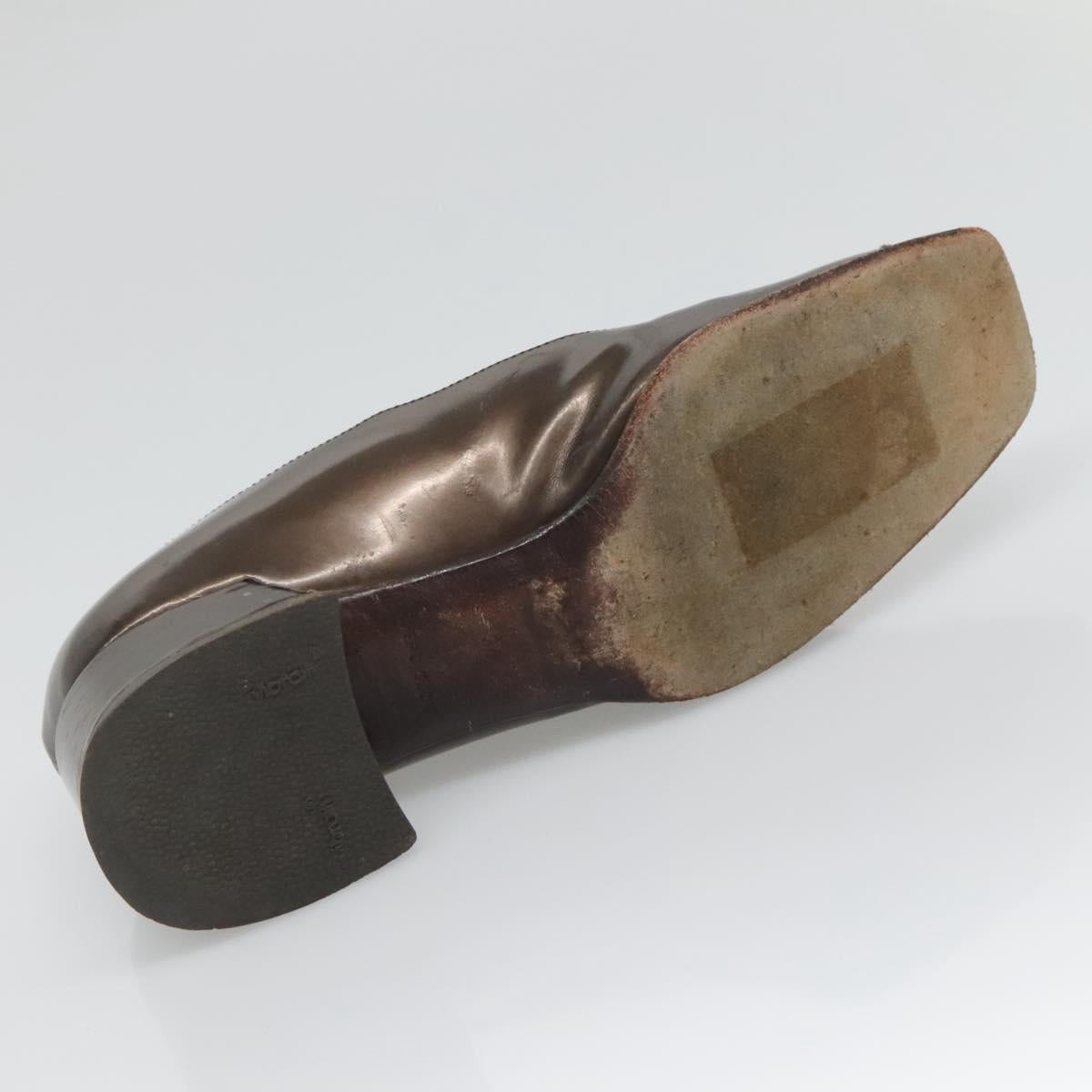 PRADA Shoes Patent leather Brown Auth ti3272