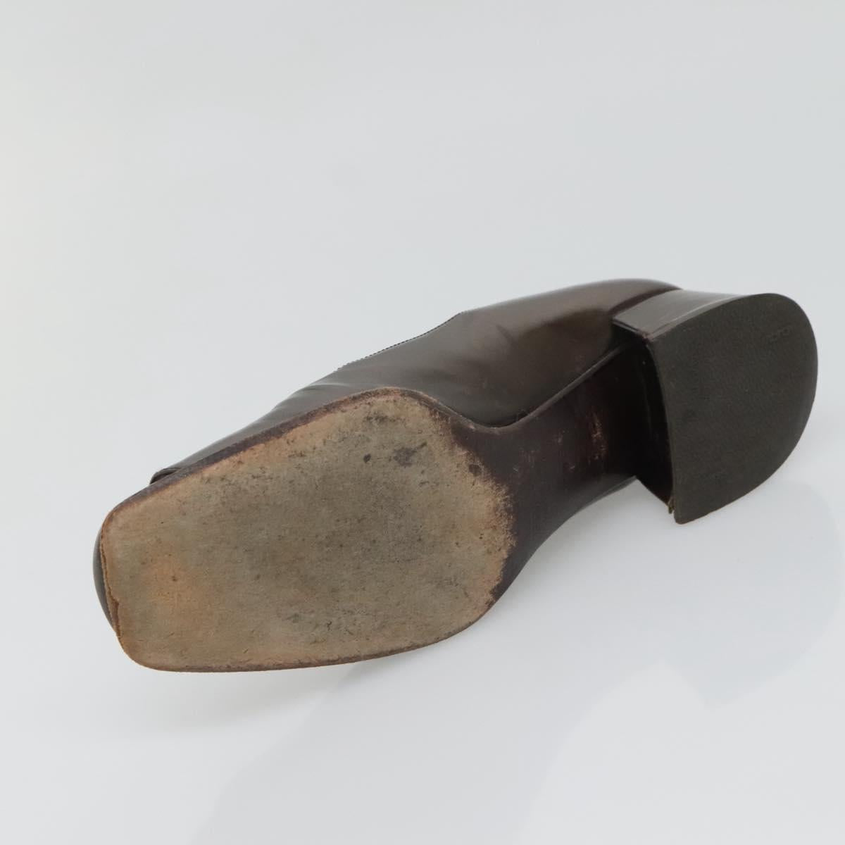 PRADA Shoes Patent leather Brown Auth ti3272