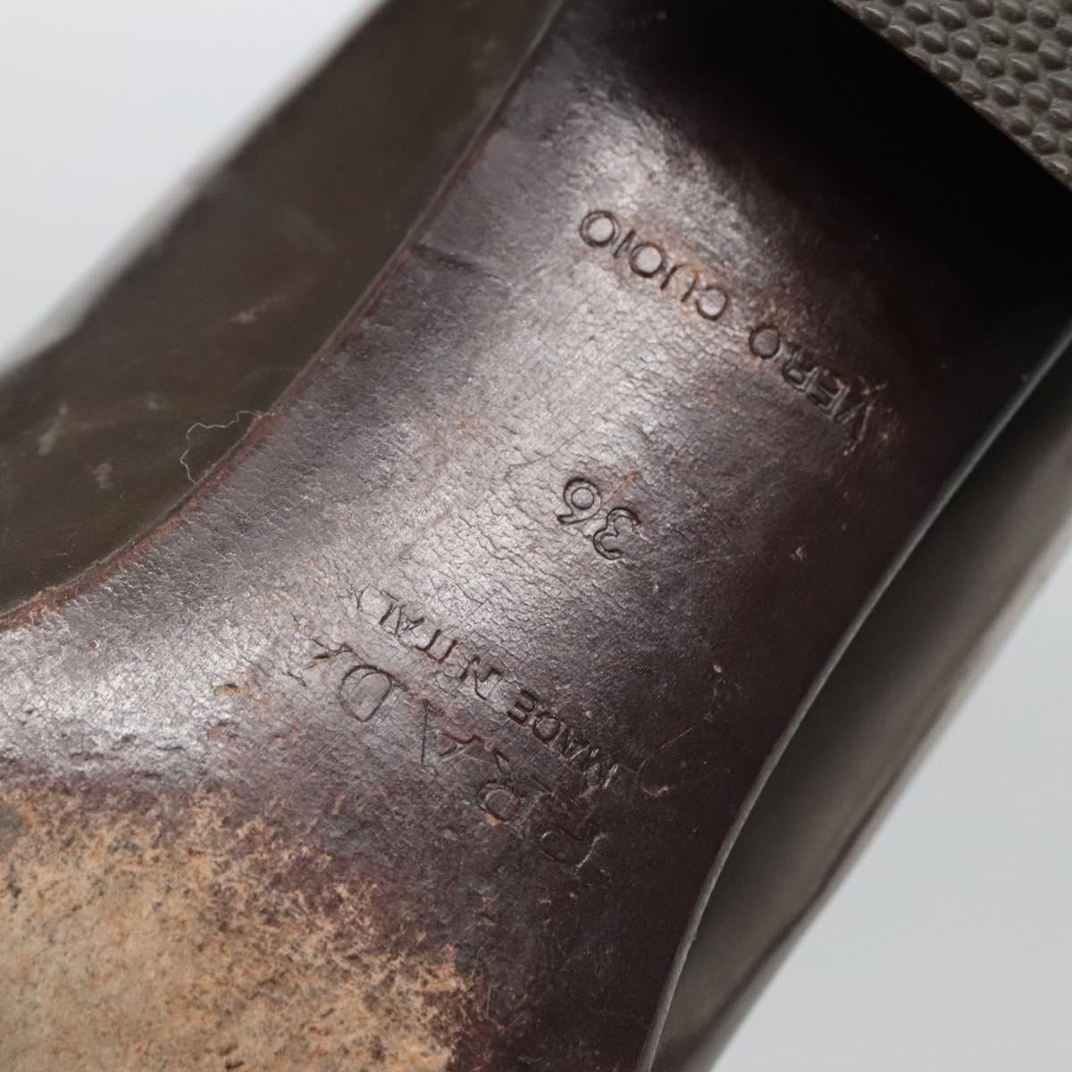 PRADA Shoes Patent leather Brown Auth ti3272