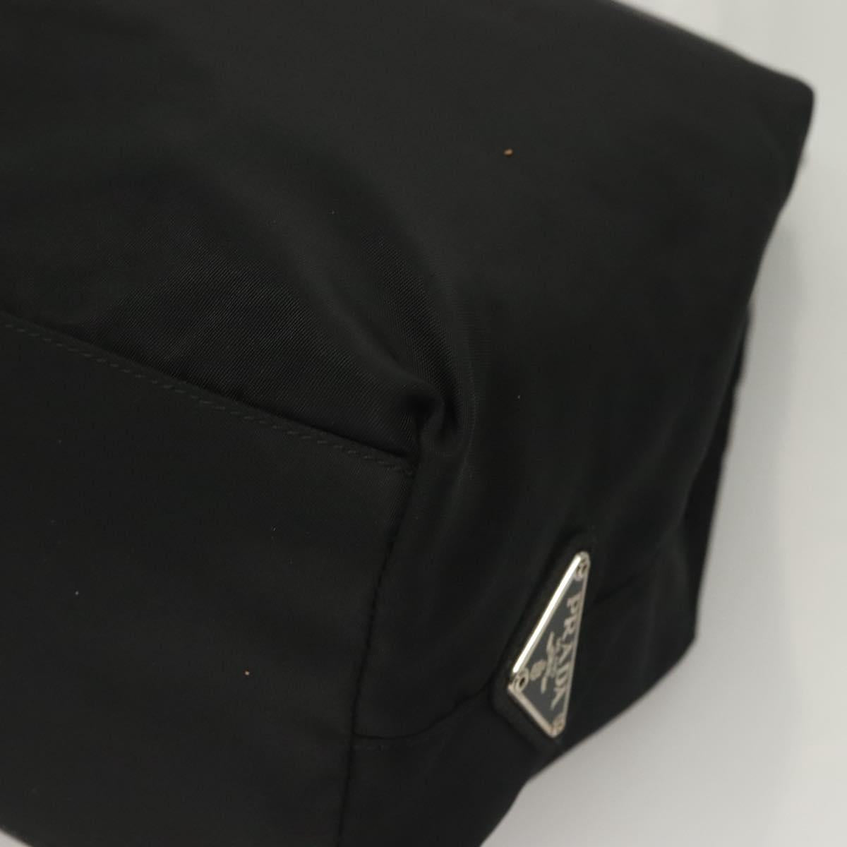 PRADA Hand Bag Nylon Black Silver Auth ti3274