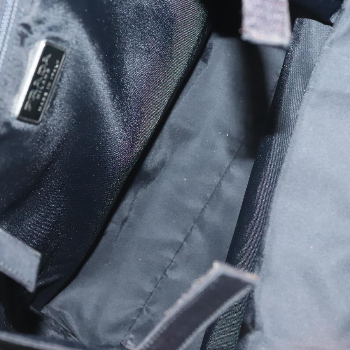 PRADA Hand Bag Nylon Black Silver Auth ti3274
