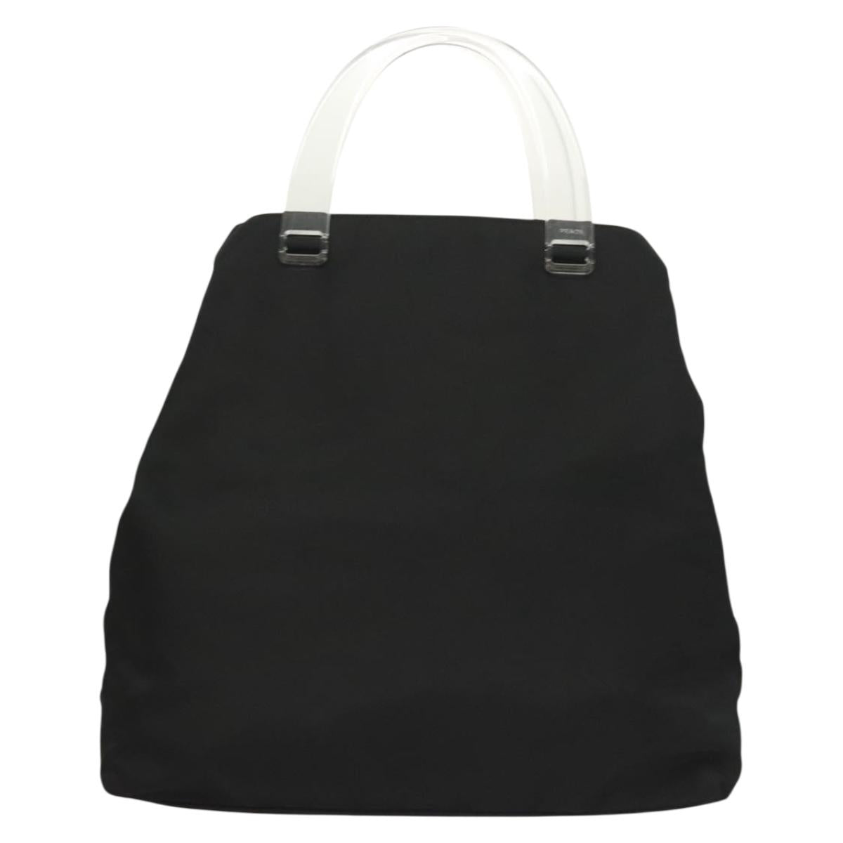 PRADA Hand Bag Nylon Black Silver Auth ti3274