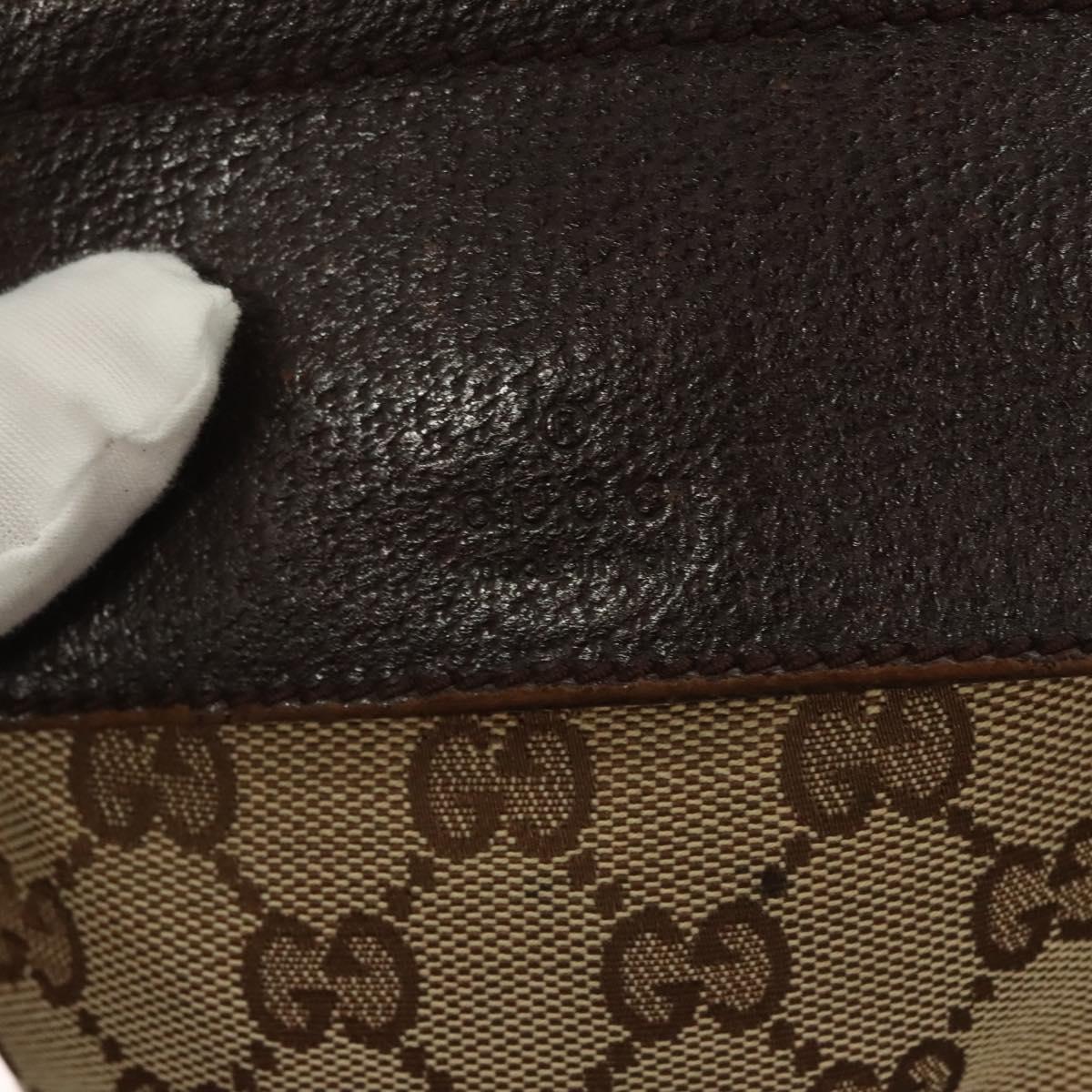 GUCCI GG Canvas Web Sherry Line Waist Bag Beige Silver 162962 Auth ti3276