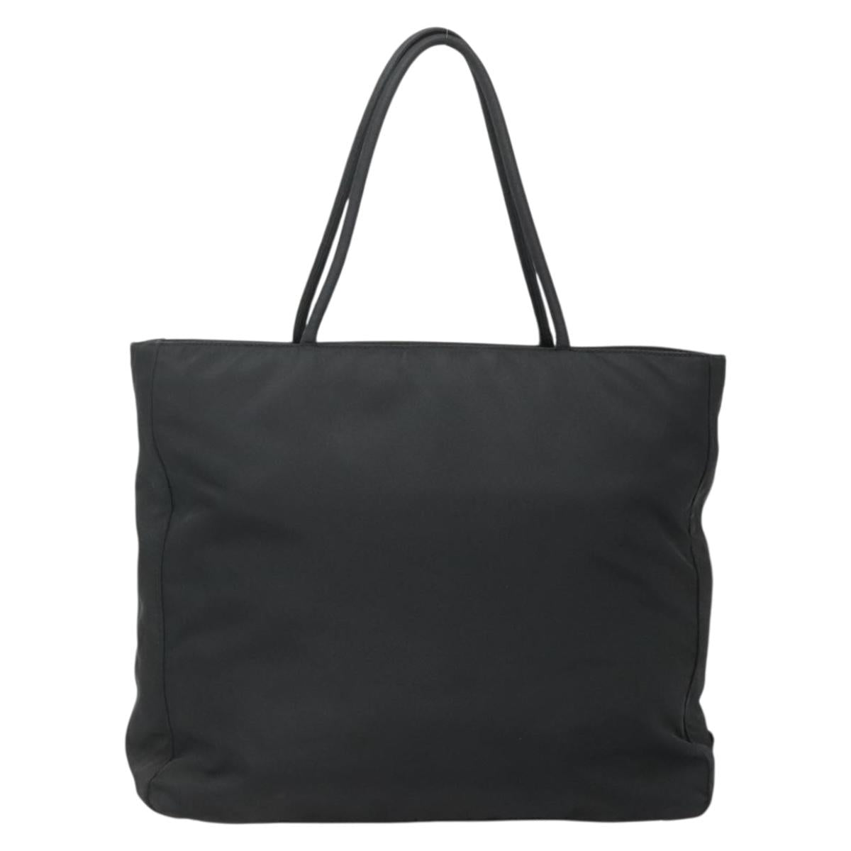 PRADA Tote Bag Nylon Black Silver Auth ti3279