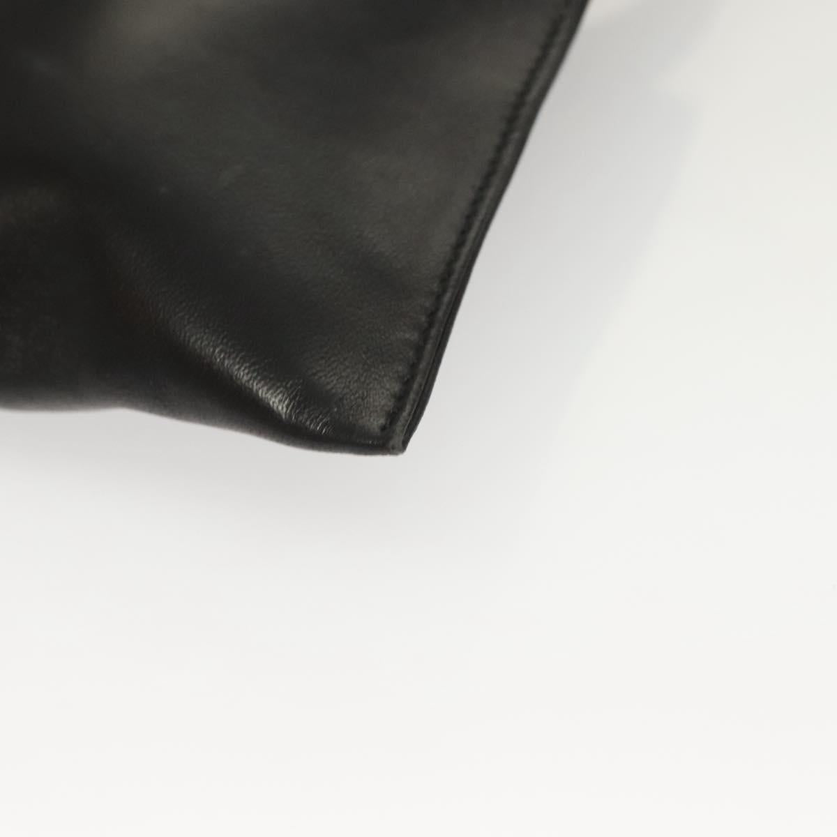 GUCCI Waist Bag Leather Black Silver 037 1669 1312 Auth ti3281