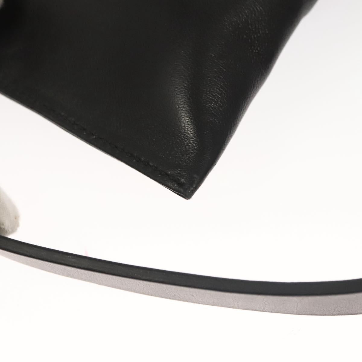 GUCCI Waist Bag Leather Black Silver 037 1669 1312 Auth ti3281