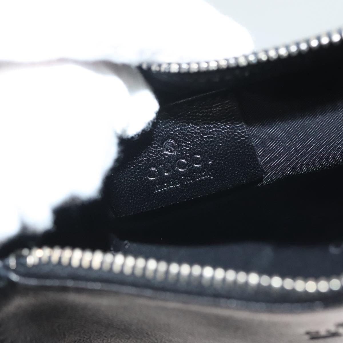 GUCCI Waist Bag Leather Black Silver 037 1669 1312 Auth ti3281