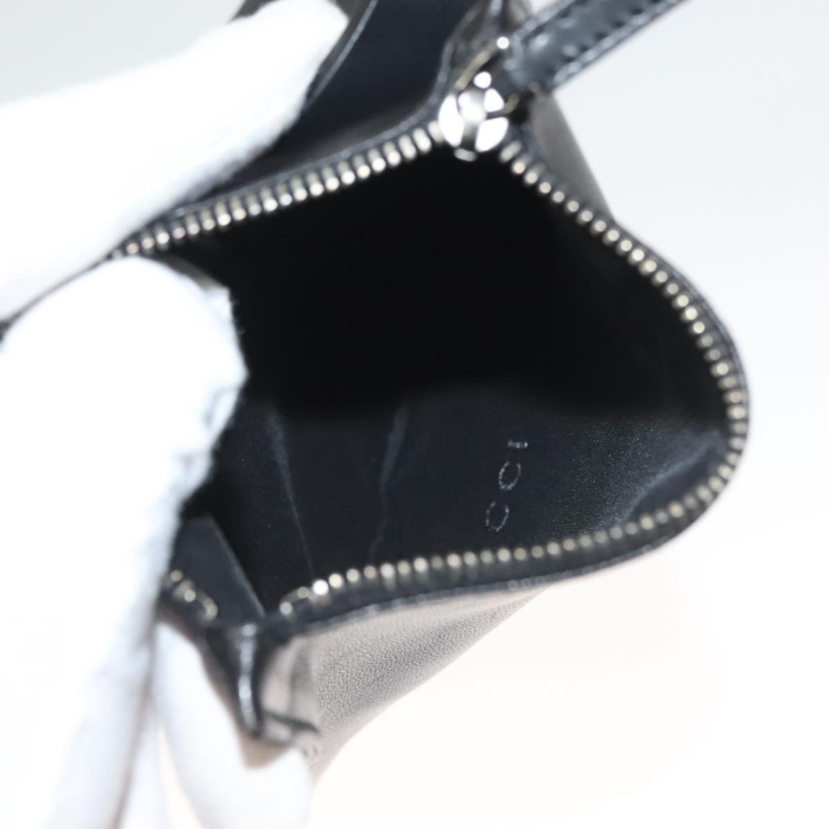 GUCCI Waist Bag Leather Black Silver 037 1669 1312 Auth ti3281