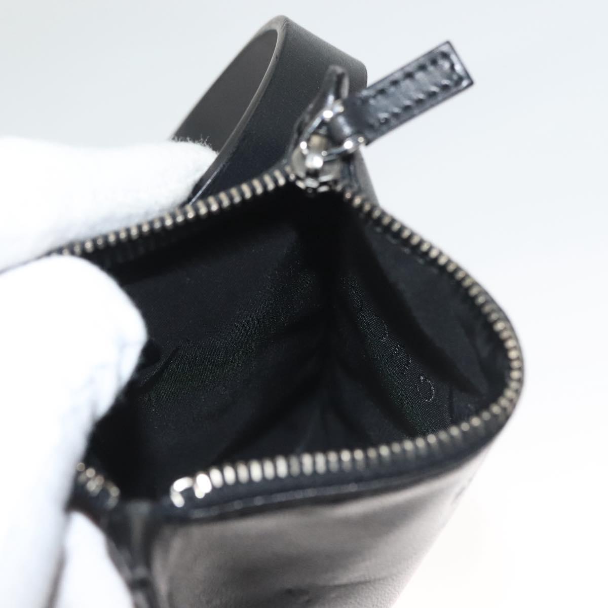 GUCCI Waist Bag Leather Black Silver 037 1669 1312 Auth ti3281