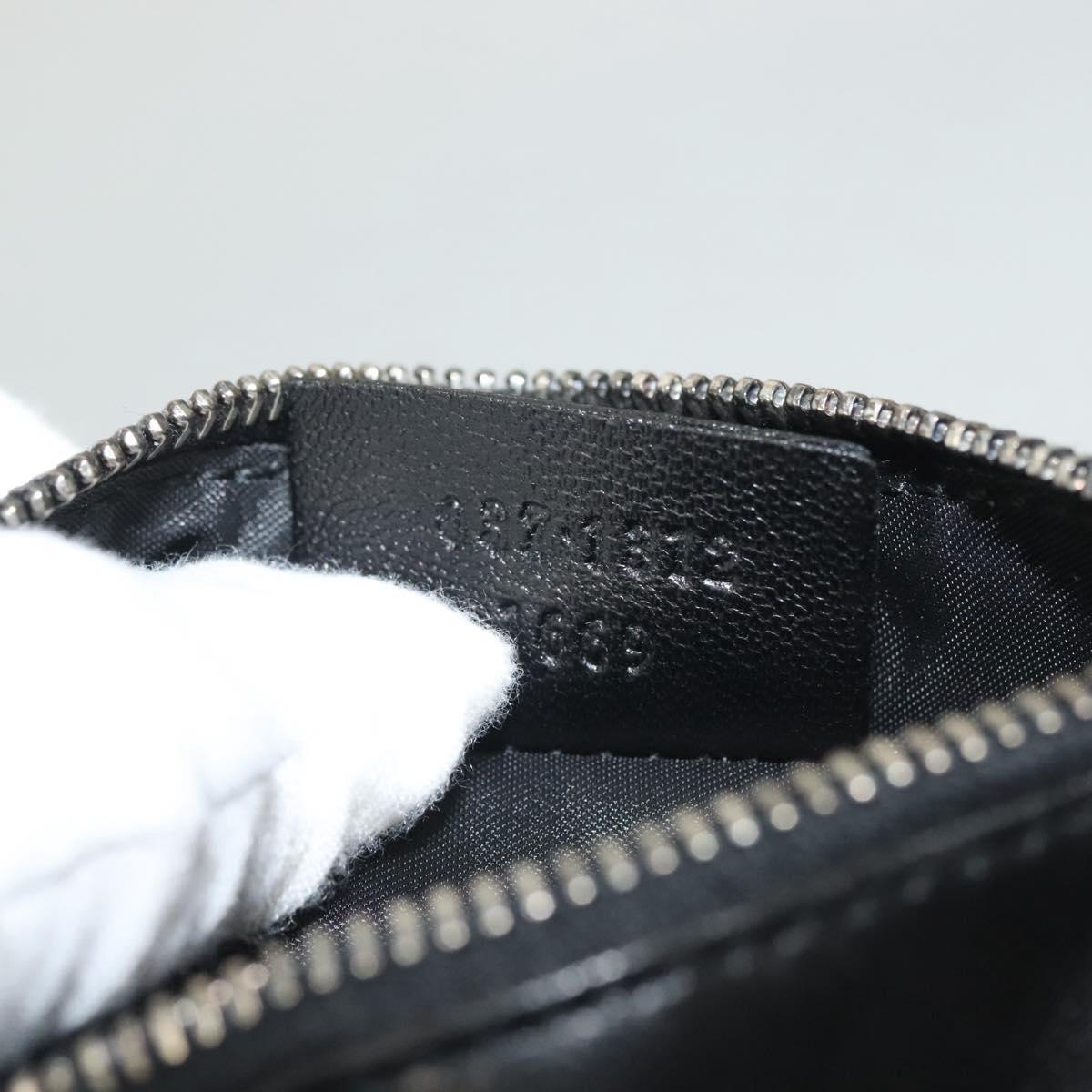 GUCCI Waist Bag Leather Black Silver 037 1669 1312 Auth ti3281