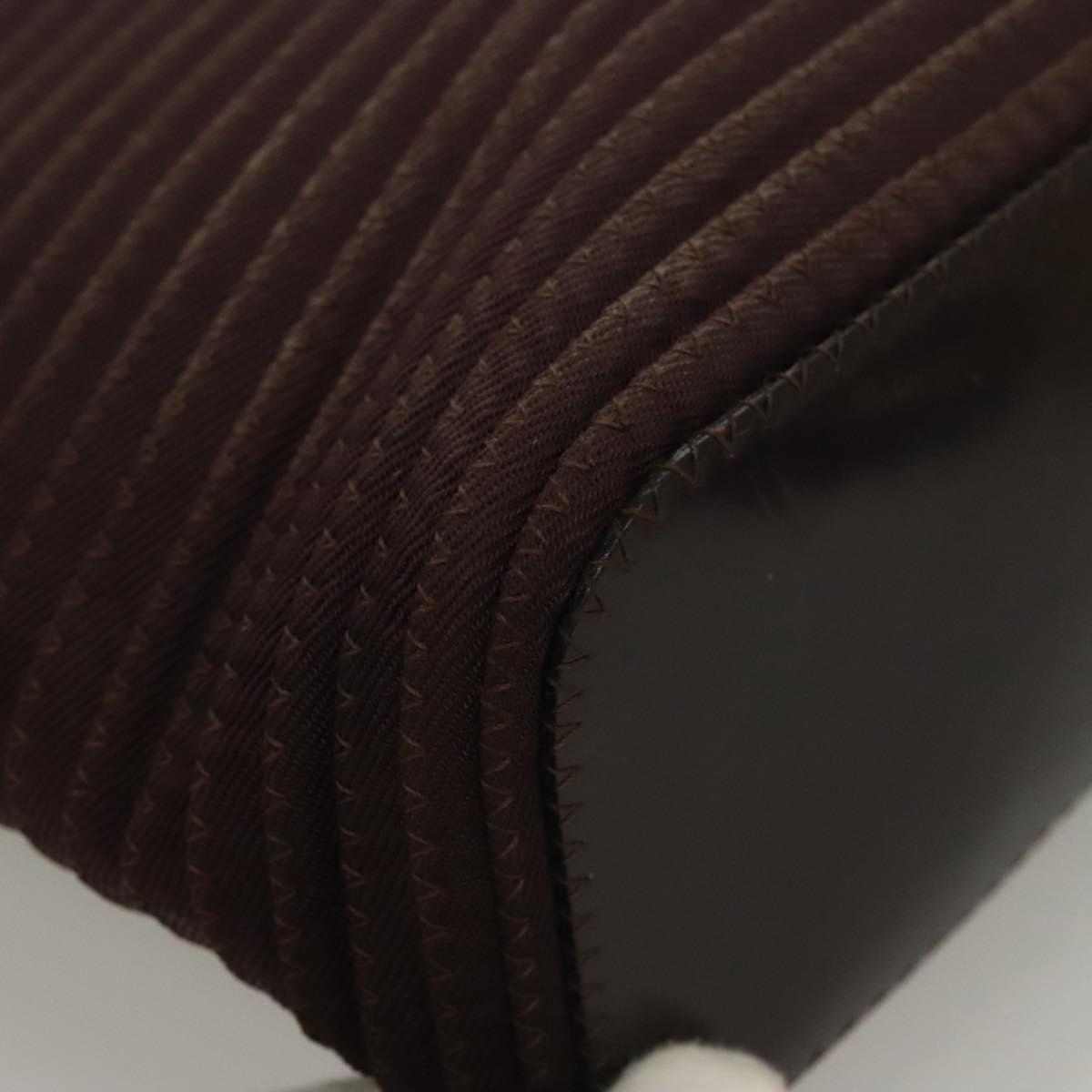 GUCCI Bamboo Hand Bag Nylon 2way Brown Silver 000 1998 0540 Auth ti3282