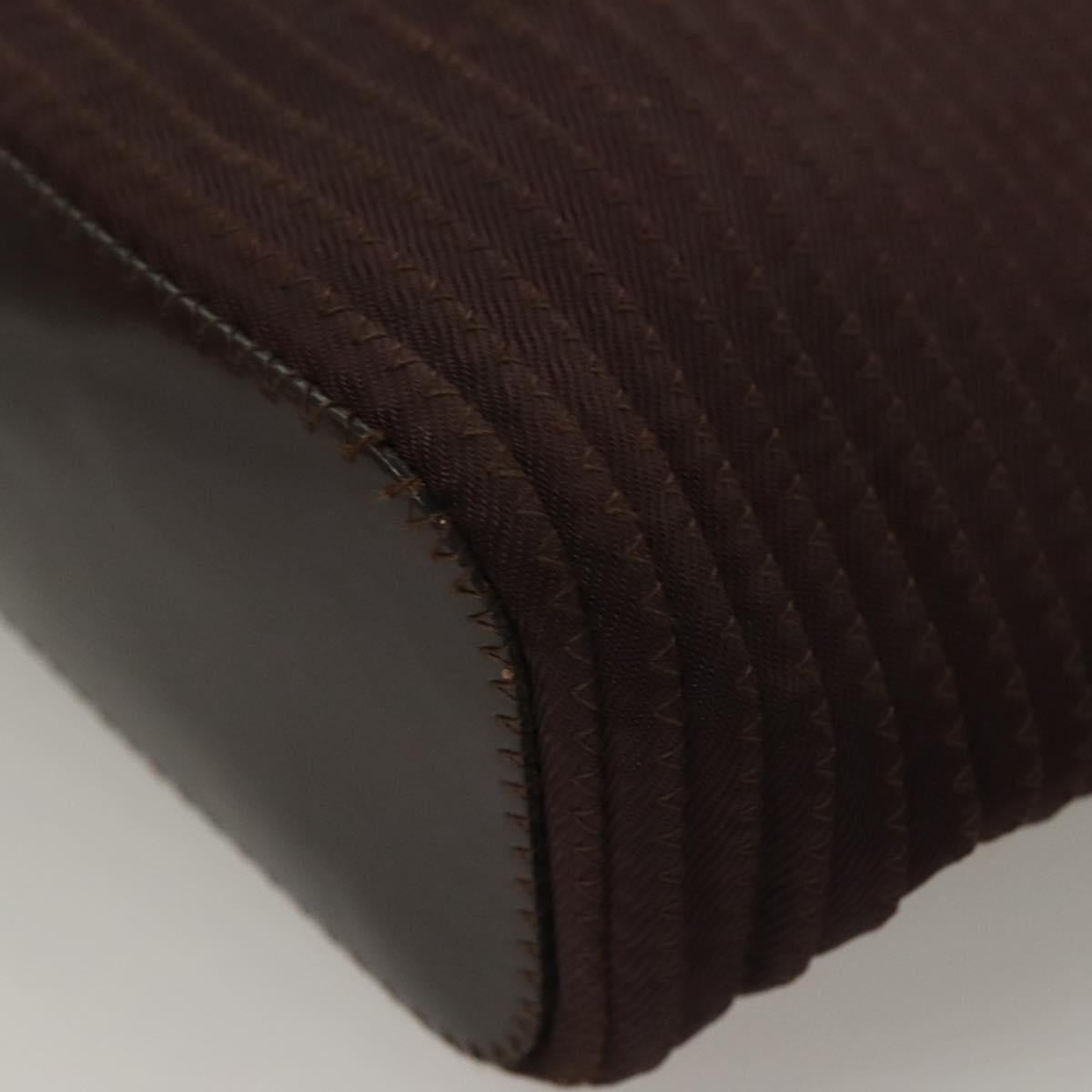 GUCCI Bamboo Hand Bag Nylon 2way Brown Silver 000 1998 0540 Auth ti3282
