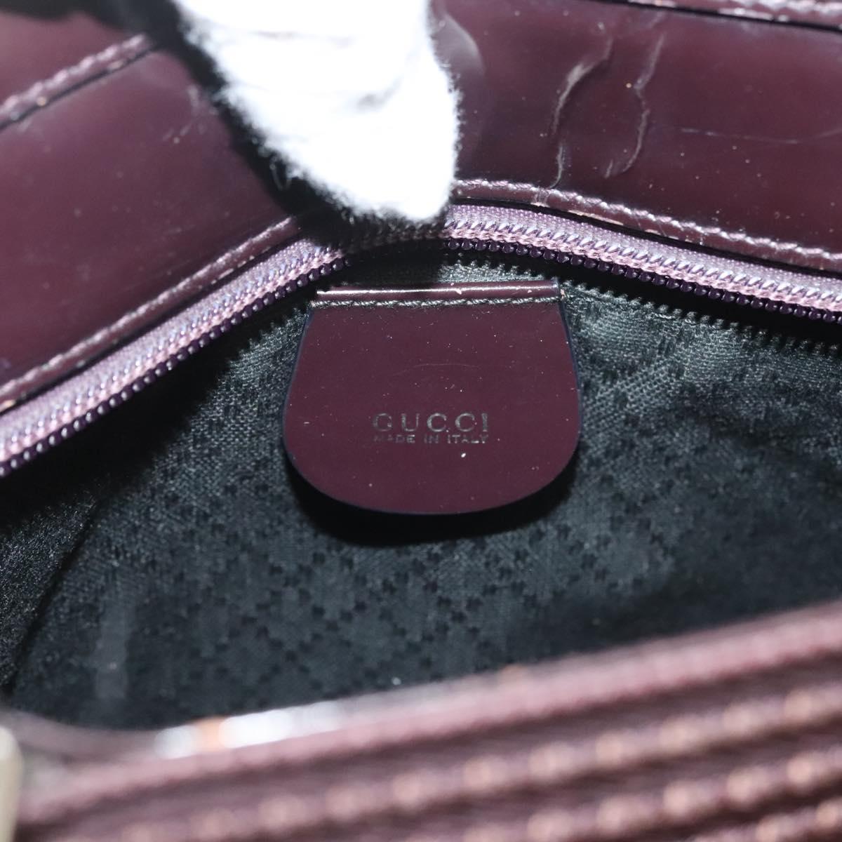 GUCCI Bamboo Hand Bag Nylon 2way Brown Silver 000 1998 0540 Auth ti3282