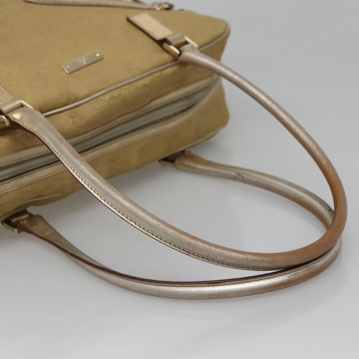 GUCCI GG Canvas Hand Bag Gold Tone 002 1115 Auth ti3284